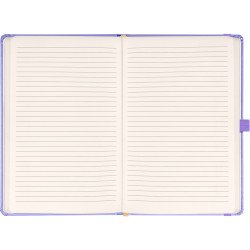 Klasszikus notesz Vivella borítással Lila, vonalas, 13x21cm, Presco Napló Presco