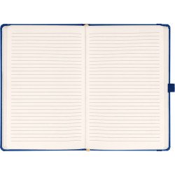Klasszikus notesz Taggia borítással Dark blue, vonalas, 13x21cm, Presco Napló Presco