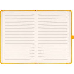 Klasszikus notesz Vivella borítással Yellow, vonalas, 13x21cm, Presco Napló Presco