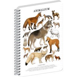 Jegyzetfüzet ikerspirálos Animalium – Canines, vonalas, 21x29,7cm A4, Presco Napló Presco