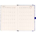 Keménytáblás tervező krémszínű lapokkal, kétheti beosztással, leszorító gumiszalaggal Marine Life 130x210mm, Presco