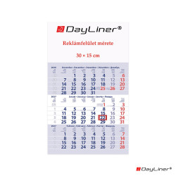 Speditőr naptár 1 tömb, 3 hónap Primus Club 300 × 480 mm, fehér lapokkal Fejrész üres Dayliner 2027. Napló Dayliner