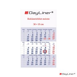 Speditőr naptár 1 tömb, 3 hónap Primus Club 300 × 480 mm, fehér lapokkal Fejrész üres Dayliner 2027. Napló Dayliner