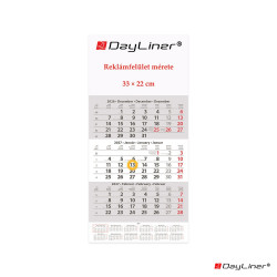 Speditőr naptár 1 tömb, 3 hónap SP-1 330 × 670 mm, fehér lapokkal Fejrész üres Dayliner 2027. Napló Dayliner