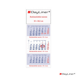 Speditőr naptár 3 tömb, 3 hónap Maxi Club 350 × 820 mm, fehér lapokkal Fejrész üres Dayliner 2027. Napló Dayliner