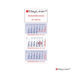 Speditőr naptár 3 tömb, 3 hónap Maxi Club 350 × 820 mm, fehér lapokkal Fejrész üres Dayliner 2027. Napló Dayliner