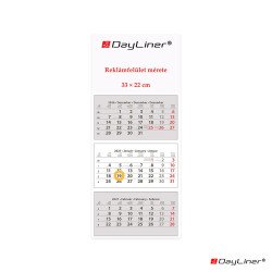 Speditőr naptár 3 tömb, 3 hónap SP-30 330 × 760 mm, fehér lapokkal Fejrész üres Dayliner 2027. Napló Dayliner