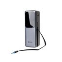 Powerbank beépített kábellel, 27 000 mAh PD 140W 2xUSB-C + USB-A Platinet fekete