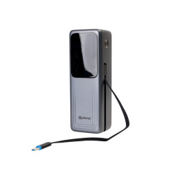 Powerbank beépített kábellel, 27 000 mAh PD 140W 2xUSB-C + USB-A Platinet fekete