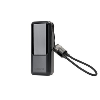 Powerbank, 10 000 mAh PD 20W 1xUSB-C + USB-A Platinet fekete