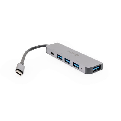 USB-C hub, 4× USB-A 3.2 Gen 1 + 1× USB-C PD 100 W, 5 az 1-ben, Platinet alumínium