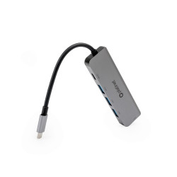 USB-C hub, 4× USB-A 3.2 Gen 1 + 1× USB-C PD 100 W, 5 az 1-ben, Platinet alumínium