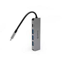 USB-C hub, 4× USB-A 3.2 Gen 1 + 1× USB-C PD 100 W, 5 az 1-ben, Platinet alumínium