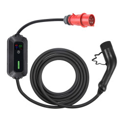 Elektromosautó-töltő hordozható AC Type 2, 8A/10A/13A/16A, 11kW, 5 m,Platinet fekete Hálózati eszköz Platinet
